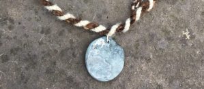 Stone and Wool Pendant Necklace